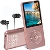 AGPTEK Lettore MP3 Classico 64GB, Riproduzione Musicale Hi-Fi Senza Perdita, Player MP3 Sportivo Compatto per Bambini/Adulti, Walkman Portatile, Capacità Scheda TF fino a 128G(Senza Scheda TF), Rosa