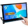 Magedok Raspberry Pi 5 Monitor Touch Screen, 9 Pollici, Mini Display, HDMI, 1280 x 720, anti-glare/ottico Bonding Capacitive Screen/IPS /600 lumens/Wall Mount Holes/schermo portatile