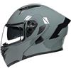 Woljay Casco Moto Modulare Integrato apribile Parasole caschi Doppia Visiera per uomo donna Scooter Adulto DOT ECER22-05 (Grey-Transparent Visor,L)