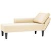 vidaXL Sdraio con Cuscino Destro in Velluto a Coste Crema, poltrona lounge, divano soggiorno, chaise longue imbottita, divano lounge, sedia accento