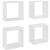 JHQHSM Mensole Parete a Cubo 4 pz Cubo rettangolare da parete Scaffale espositivo Pareti Decorative Bianche 26x15x26 cm