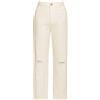 Donna GI Jeans Donna a Gamba Dritta con Strappi  Colore Bianco