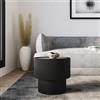DEGHI Tavolino contenitore 38 cm in legno cannettato nero con top effetto frassino - Birmingham