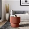 DEGHI Tavolino contenitore 38 cm in legno cannettato terracotta con top effetto frassino - Birmingham