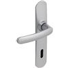 Vachette Set di maniglie per porta su grande piastra SLIM - Versione chiave I per porta d'ingresso - interasse 195 mm - Sistema di posa facile - Garanzia 10 anni - Zamak Resistente, finitura cromata
