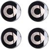LyTTuu 4 Pezzi Auto Coprimozzi per Smart Fortwo Forfour 450 451 453 58 mm, Con Logo Auto, Coprimozzo, Adesiviruote, Emblema, Modifica, Accessori Lo Styling,Black