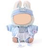 lasuroa Set di Vestiti per Bambole da 17 cm, Inclusi Fascia Cappotto Maglione Pantaloncini Accessori Decorativi in Peluche Kawaii, Bambola Esclusa (Azzurro)