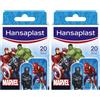 Hansaplast Cerotti Marvel, bambini impermeabili e delicati, 20 pezzi in 2 formati 2x20 pz Cerotto