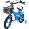 Eieblek Bicicletta per bambini, da 12 pollici, con ruote di supporto e parafanghi, per bambini, altezza regolabile 6 cm, per ragazzi e ragazze dai 2 ai 4 anni in su, colore blu