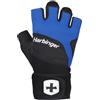 Harbinger Training Grip Wristwrap 2.0 Guanti da sollevamento pesi- Massima protezione per le mani e supporto per il polso, previene infortuni durante il sollevamento pesi, ideale per atleti.S,Blu