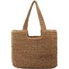 EVEOUT Borse Tote Paglia per Donna Stile Bohémien estivo Grande Borse a Spalla Borsa da spiaggia paglia
