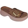 Fantasy Sandals - Flex Sole Technology - Sandali in Pelle Leggeri e morbidi su Zeppa 5 cm - BEATRICE - MOKA 39