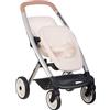 Smoby - Maxi-Cosi - Passeggino gemellare beige - Giocattolo imitazione - Cavalca 2 bambole fino a 42 cm - Ruote silenziose e multidirezionali - Dai 3 anni - Prodotto in Spagna