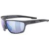 uvex sportstyle 706 CV, occhiali sportivi unisex, con miglioramento del contrasto e specchiati, campo visivo privo di appannamenti, grey matt/amber, one size