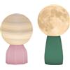 HOMCOM Set di Lampade da Tavolo in Stile Planetario di HOMCOM, a Tre Colori, USB, in Plastica, Bianco | Aosom Italy