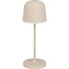 Eglo Lampada da tavolo a LED per esterni, senza fili, con touch, dimmerabile, dotata di picchetto, alluminio, acciaio beige, IP54