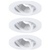 Paulmann 92109 Faretti da incasso kit di 3 orientabili rotondi 90 mm 30° GU10 max. 3 x 10 W, 230 V, luce bianca da incasso, lampada senza lampadina