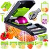 Swetfela 18 in 1 Taglia Verdure, Affettaverdure Mandolina per Verdure Affetta Verdure - Multifunzione Tritatutto Affettatrice Manuale - Tagliaverdure Frutta Cipolla Patate Cubetti Julienne Grattugia