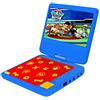Lexibook, Paw Patrol, Lettore DVD portatile, schermo rotante da 7" per bambini, telecomando, caricatore per auto, porta USB, batteria ricaricabile, blu/rosso, DVDP6PA