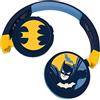 Lexibook, Batman, cuffie Bluetooth 2 in 1 Stereo senza fili, volume sicuro per bambini, pieghevoli, regolabili, blu/giallo, HPBT010BAT