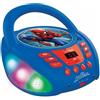 Lexibook - Marvel Uomo Ragno - Lettore CD Bluetooth per bambini - Portatile, Effetti multicolore, Jack per microfono, AUX IN, AC o batterie, Ragazze, Ragazzi, Blu/rosso, RCD109SP