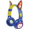 Lexibook, Paw Patrol, Cuffie 2-in-1 wireless e cablate con orecchie di Chase, suono di alta qualità limitato a 85 dB, effetti luminosi, pieghevoli, regolabili, ricaricabili, HPBT015PA