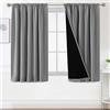 BellaHills 100% Tende Oscuranti per Interni 2 Pezzi 140L x 145A cm, Tende Camera da Letto Curtains Termica Isolante per Salotto Eleganti Moderne Tenda Fonoassorbente, Grigio