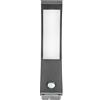 HUBER Lampada da parete a LED con sensore di movimento, 140°, 10 W, 1600 lm, IP54, lampada da esterno con sensore di movimento, lampada da parete interna, arcuata, antracite