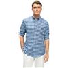 Brooks Brothers Camicia sportiva da uomo Oxford a maniche lunghe, A quadretti blu, XX-Large
