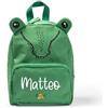 Caribu design Zainetto Animali Bambino Bambina Personalizzato con Nome - Zaino Piccolo Cartella Bimbo Personalizzabile per Scuola Asilo Elementari Materna Sport Gite Viaggi (Coccodrillo verde)
