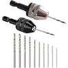 CHAOTEMAI 2 Pezzi Mandrino Trapano 10 Pezzi Trapano (0,8-3,0 mm) Affila Punte Trapanoes Mini Trapanos Kit Utensili a Batteria Mandrino per Trapanos Senza Chiave per Legno Plastica Gioielli Modellismo