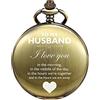 TREEWETO Orologio da tasca da uomo, regalo per compleanno, anniversario, San Valentino, matrimonio, festa del papà, Natale, orologi da tasca personalizzati per lui, Bronzo, Orologio da taschino