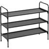 AMHANCIBLE Scarpiera a 3 livelli, telaio in metallo, per 12-15 paia di scarpe, portascarpe per corridoio, camera da letto, 70 x 30 x 59 cm, colore: nero EHSRF03BK