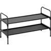 AMHANCIBLE Scarpiera a 2 livelli, telaio in metallo, per 8-10 paia di scarpe, portascarpe per corridoio, camera da letto, 70 x 30 x 41,4 cm, colore: nero EHSRF02BK