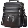Leathario Borsello Uomo Tracolla Pelle, Borsa Messenger Impermeabile, Borse Uomo a Mano Per Lavoro, Viaggio e Casual （Nero）