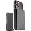 TECHMADE ETRES Smart Wallet Classic Saffiano - Portafoglio MagSafe RFID Uomo Donna, Slim, Elegante, con Tasca per Contanti - Compatibile iPhone (grigio)