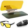 DAJOOEE Visiera parasole per auto, visiera antiriflesso giorno e notte, visiera parasole polarizzata 2 in 1 per una visione più chiara e una guida sicura, occhiali da guida notturna antiriflesso per uomini e