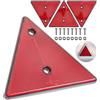 Your Day Mate Triangoli catarifrangenti per rimorchio, confezione da 4 pezzi, in rosso, con set di viti, lunghezza lato 15 cm, interasse fori 70 mm, con marchio E, catarifrangente posteriore