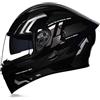 Woljay Casco Moto Modulare Integrato apribile Parasole caschi Doppia Visiera per uomo donna Scooter Adulto DOT ECER22-05 (Count Black Silver - Transparent Visor,M)
