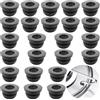 LongZYU 24 Pezzi Piedini in Gomma Fornello Camper Gommini per Supporti per Pentole Occhiello Passacavo in Gomma Compatibili con Dometic Smev con Aste da 5 mm Accessori Camper Cucina Gommino Nero