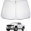 LUWU Protezione Solare Auto Compatibile con Ford Ranger T9 XL XLT 2023 2024 2025 Protezione Solare Parabrezza Interno Parabrezza Parasole Parasole Raffreddamento UV Protezione Wildtrak XLT Accessori