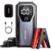 ANFLAG Avviatore Batteria, Avviatore Emergenza per Auto (Fino a all Gas, 10.0L Diesel),12V Starter Auto Portatile con Torcia a LED,Uscita USB Rapida, 2.7 LCD Display