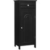 COSTWAY Mobile Bagno, Armadietto Salvaspazio con Cassetto e 2 Ripiani Regolabili, Mobiletto Multiuso in Legno per Soggiorno, Camera da letto e Ufficio, 36 x 30 x88cm (Nero)