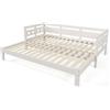 SogesPower Divano letto allungabile 90x190cm Pino Solido Legno 2 Posti Letto Bianco Design Moderno Multifunzionale Per Piccole Stanze