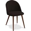Iconik Interior Scandinavian - Sedia da sala da pranzo, tappezzata in tessuto, stile scandinavo, Evelyne, marrone scuro