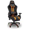 Stil Sedie - Sedia poltrona da gioco gaming con poggiapiede braccioli regolabili in altezza dx/sx schienale reclinabile a 180° on supporto lombare + poggiatesta modello Omega (arancione)