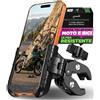 MOGGAM Porta Telefono Bici Ultra Resistente Antivibrazione con Morsetto in Alluminio Blocco 1S Rotazione 360° Supporto Telefono Moto per Manubrio MTB Bici da Corsa e Monopattino Premium