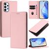 DENDICO Cover per Samsung Galaxy A23 4G / 5G, Custodia in PU Pelle Portafoglio con Blocco RFID, Chiusura Magnetica Cover per Samsung A23 4G / 5G, Rosa