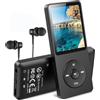 AGPTEK 64GB Lettore MP3, Player MP3 Sportivo Classico, Riproduzione Musicale Hi-Fi Senza Perdita Compatto per Bambini/Adulti, Walkman Portatile, Capacità Scheda TF fino a 128G(Senza Scheda TF), Nero