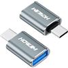 HOWJIM Adattatore da USB C a USB 2 Pezzi,Ricarica Rapida 3A 100W,OTG 10Gbps Adattatore Type-C Maschio a USB3.2 Femmina per M-acBook Pro/Air Phone 17/16/15 Pad G-alaxy X-peria D-ell XPS S-urface Grigio